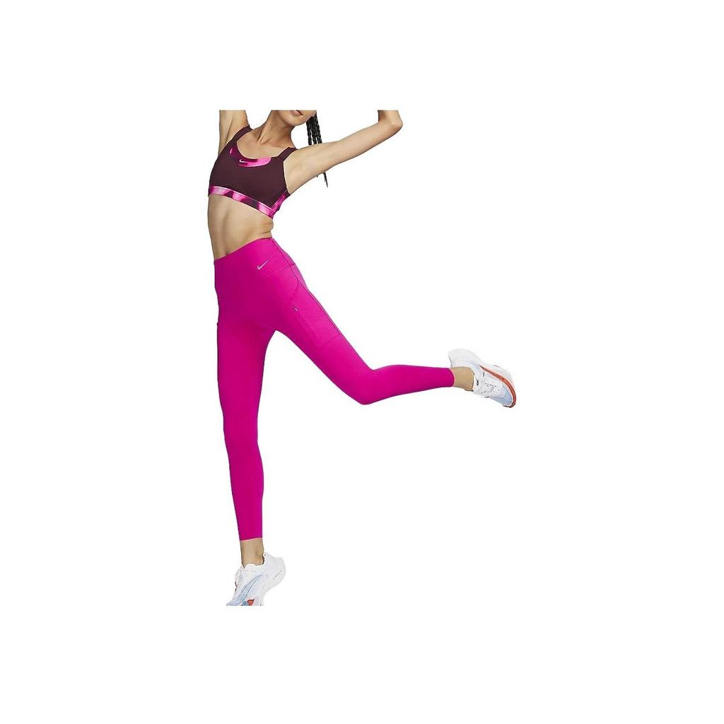 Nike Go Unleashed Series Solid High-Waisted Slim Fit Casual Cropped Sports Pants Women pants Raspberry-Red FB8849-624