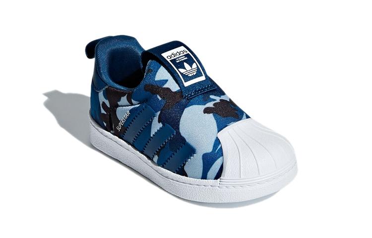 Adidas Originals Superstar Collection 360 I Abrasion Resistant Low top Toddler Shoes Blue Black Infant And Toddler CG6577