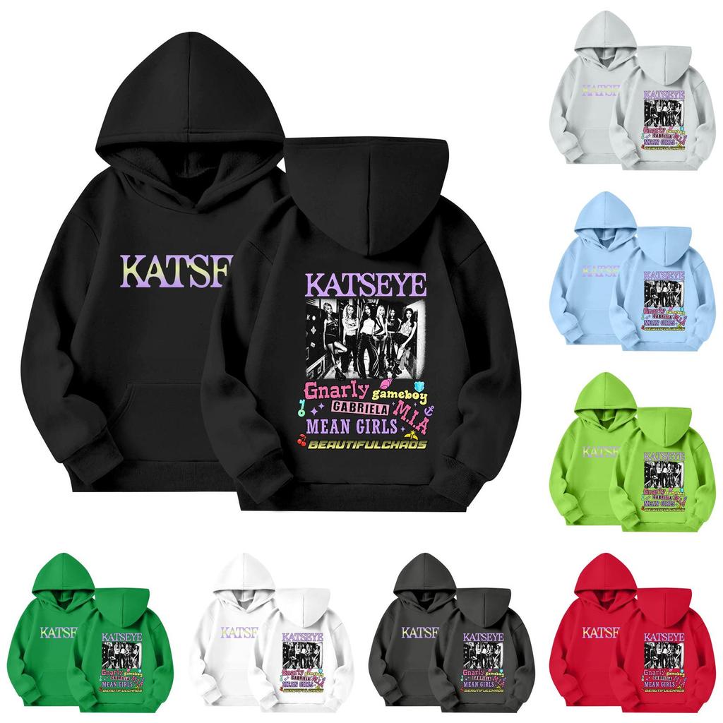 Kids Long Sleeve Loose Fit Pullover Hoodie with Letter Print Casual Sweatshirt for Boys and Girls