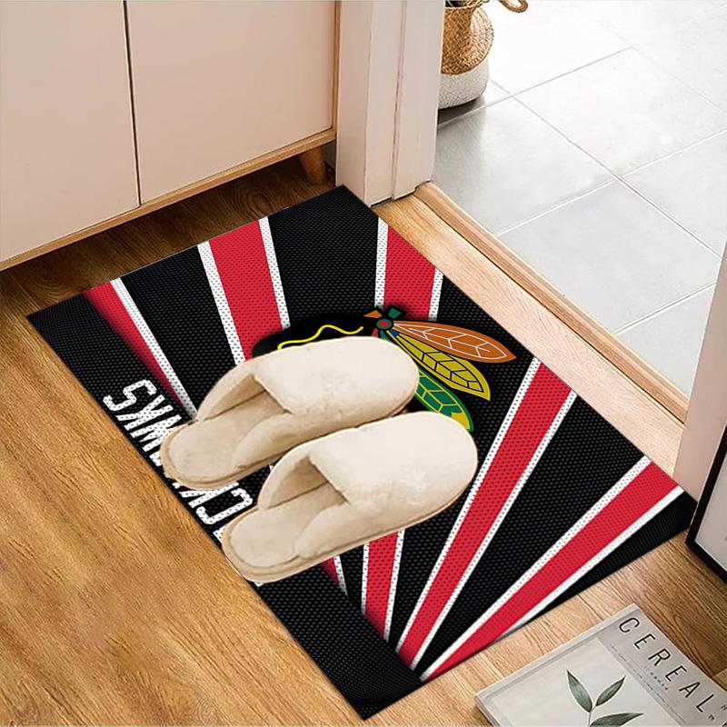 Blackhawks Kunstbodenmatte für Wohnzimmer, Spielzimmer, Büro, Schlafzimmer, Bürobodenmatte Verspieltes Design, Weihnachts-Fan-Geschenke