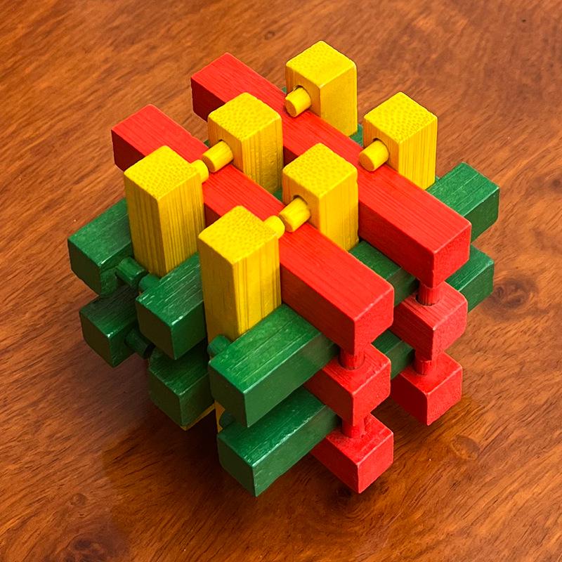 100-Piece Kongming Lock Wooden Puzzle Set for Kids and Adults