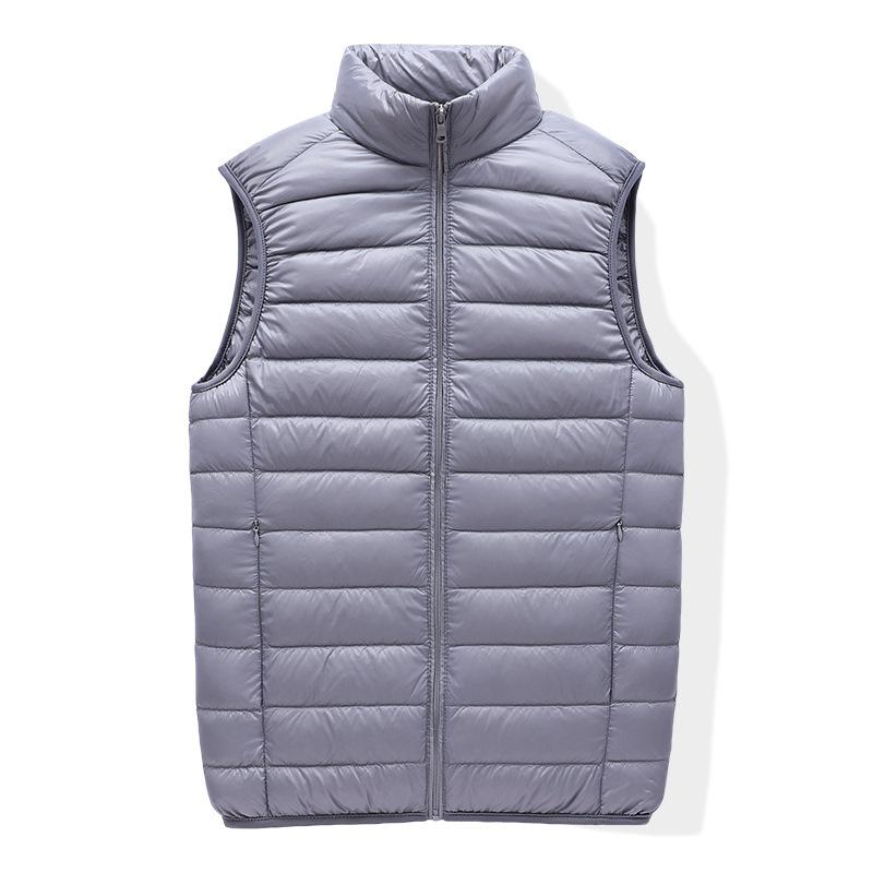 Gilet casual da uomo autunnale, giacca leggera senza maniche, con cerniera intera, gilet outerwear, gilet imbottito da esterno con tasche