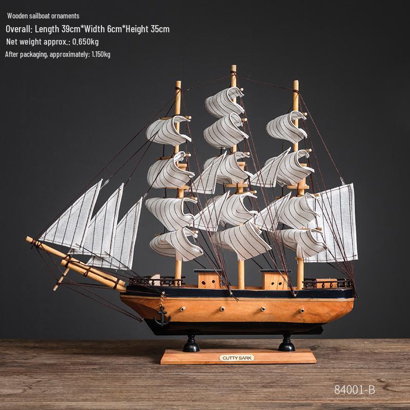 Smooth Sailing Boat Model: Desktop & Bookshelf Ornament for Home Decor