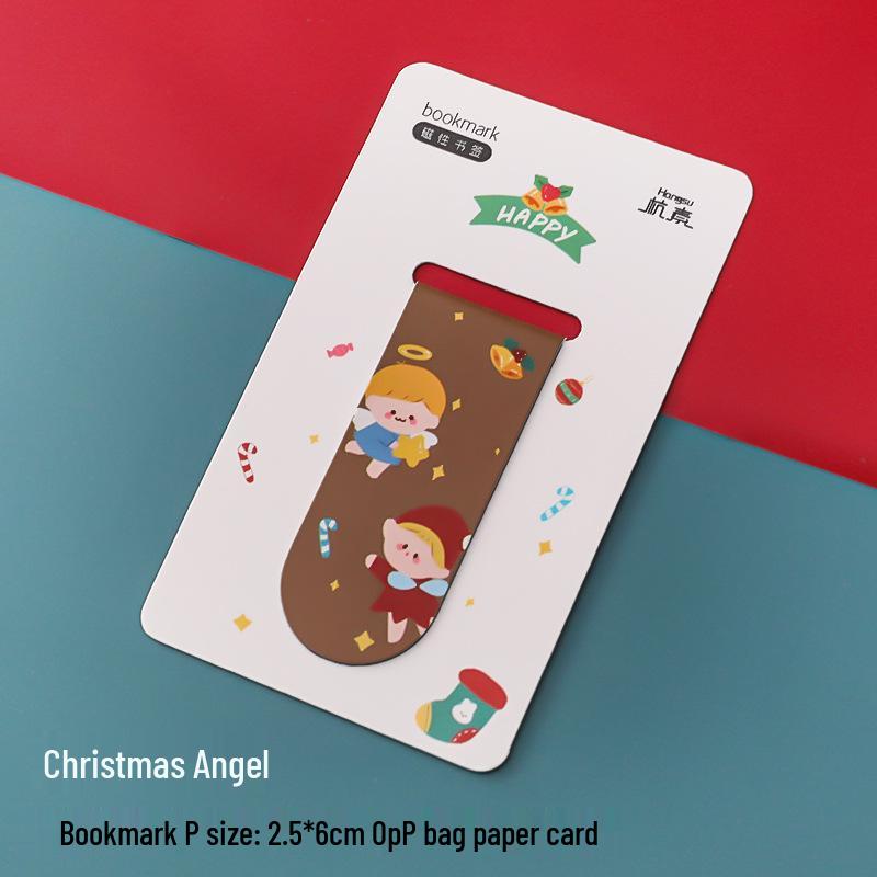 Exquisite Cartoon Christmas Magnetic Bookmarks: Cute, Creative Page Clips - Perfect Small Gifts & Student Stationery