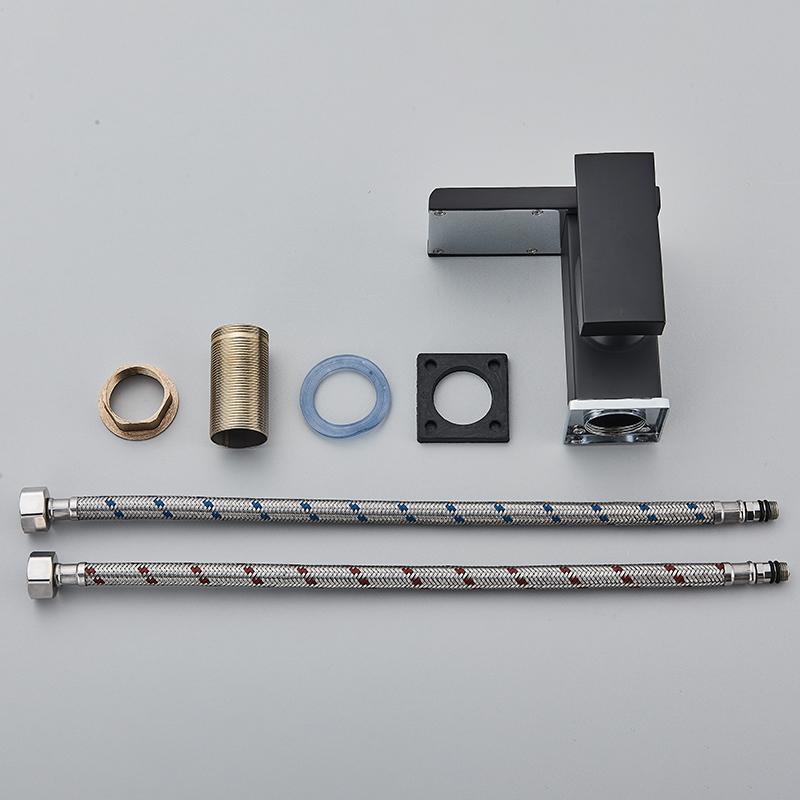 Luxury LED Black Basin Faucet Tall And Short Tap Bathroom Single Handle Cold and Hot Water Flow Produces Electricity