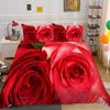 Color Rose Digital Printing Polyester Quilt Cover Pillowcase Two Three Piece Set