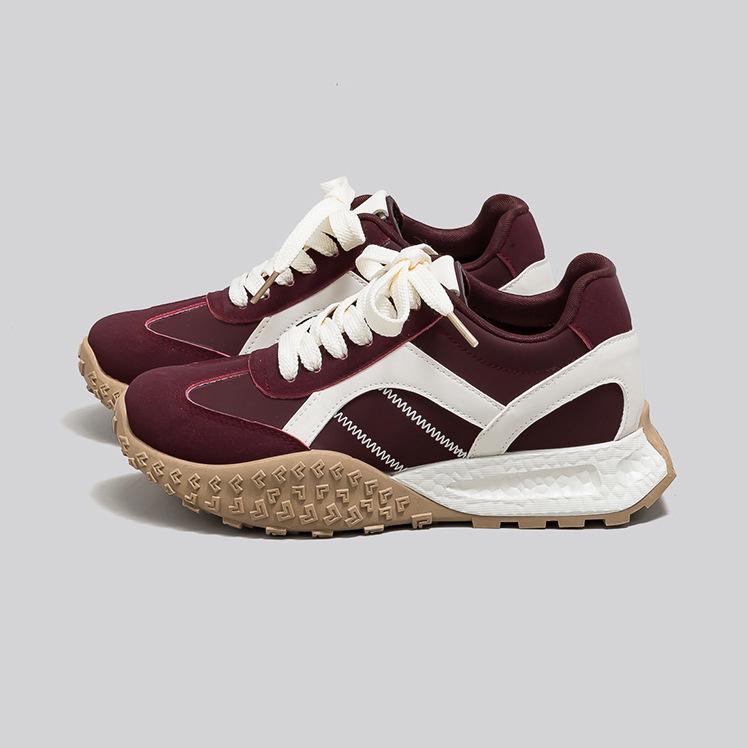 

Женские кроссовки на толстой подошве в немецком стиле - Новые осенние универсальные повседневные кроссовки для увеличения роста (Вдохновлено Форрестом Гампом) F8867 Size 40 вино красного