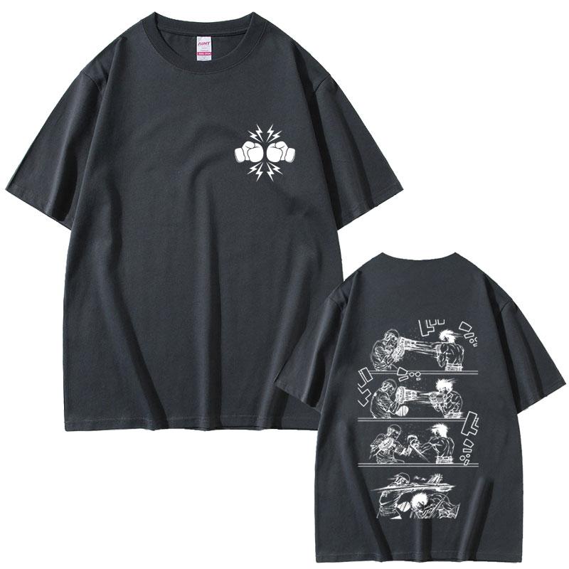 Anime Hajime No Ippo Makunouchi Tshirt Takamura KGB Tshirt Kamogawa Boxing Gym T Shirts Unisex Women Unisexga Oversized Streetwear