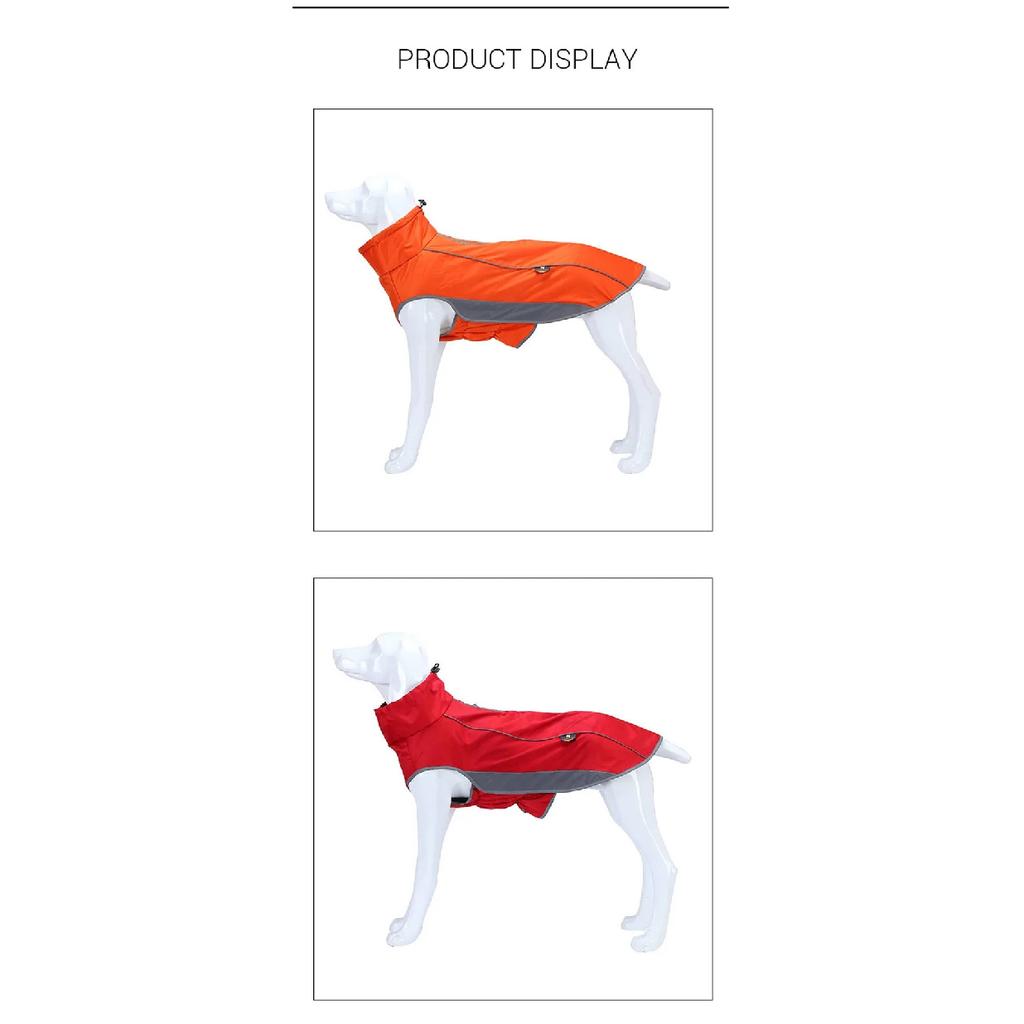 Dog Jacket Winter Reflective Waterproof Dog Ski Suit Fleece-Lined Winter Dog Clothes for Medium Big Dog Outdoor Hiking Windproof