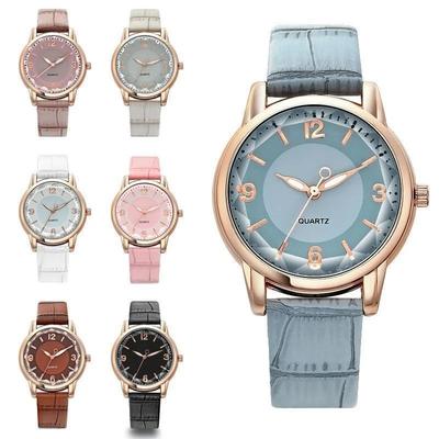 Leather Strap Women's Watch Polygonal Glass Luxury Women's Clock Dial Quartz Creative Fashion Quartz Watch