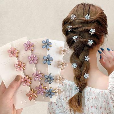 4PCS Cute Mini Flower Hairclip Claws Women Girls Colorful Floral Hairpins Sweet Small Headdress Barrettes Accessories