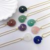 Snail Shell Shaped Carved Natural Crystal Stones With Zircon Amethyst Quartz Tiger Eye Gemstone For Diy Necklace Pendant