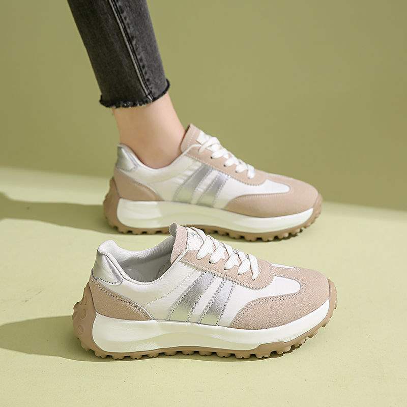 

Large size women s shoes platform sneakers women s 2025 new autumn soft-soled lightweight Forrest training shoes 35 бежевий