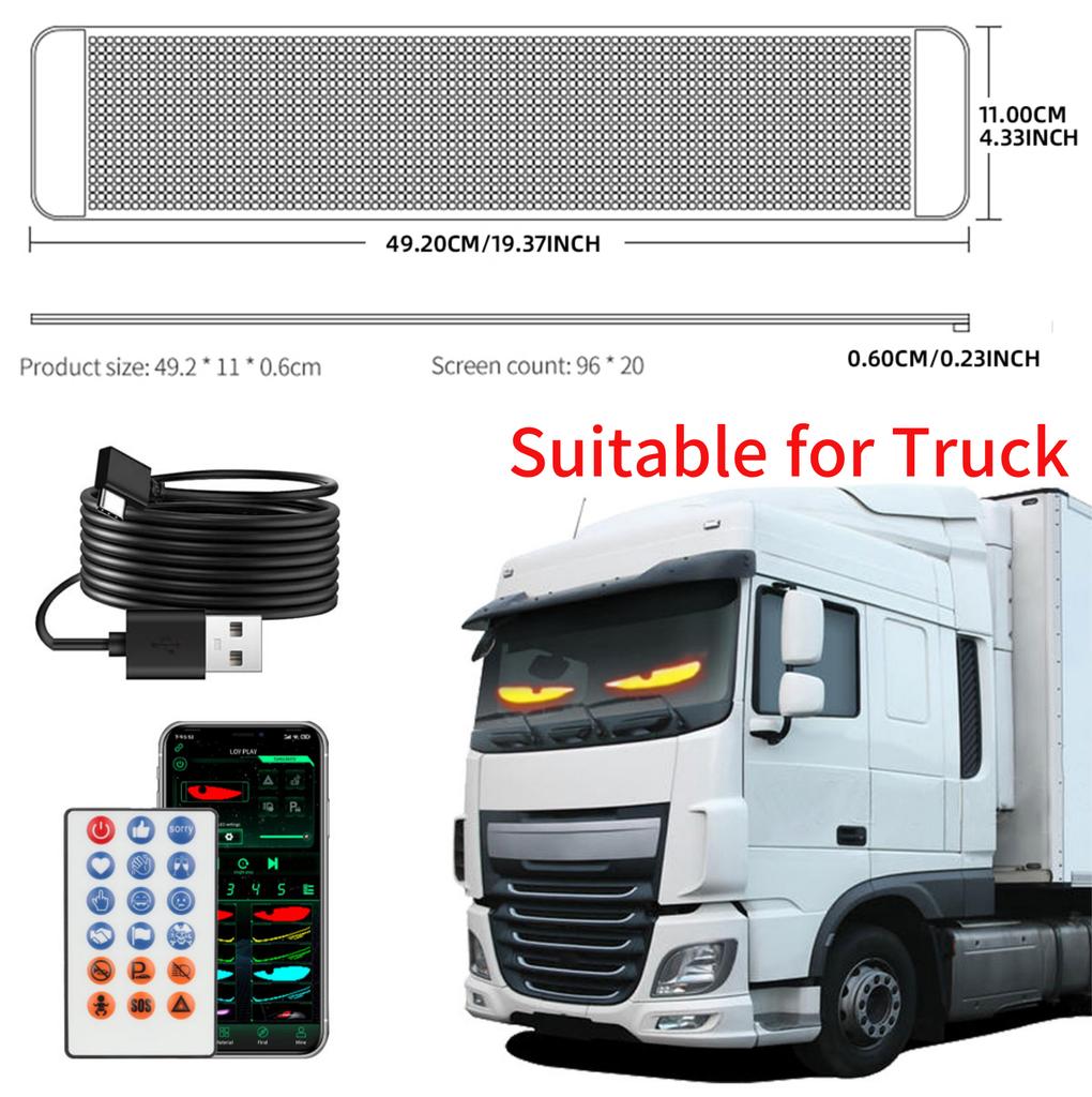 2PCS Devil LED Eyes For Truck Car Window Flexible LED Display Screen Panel Demon Dynamic Big Eye Lights animated eyes for car