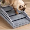 Rampa de Caja de Arena para Gatos de 4 Pasos, con Función de Filtro, Portátil, Escalera para Caja de Arena de Gatos Atrapador de Arena para Gatos Escalón para Caja de Arena de Gatos Atrapador de Arena para Gatos
