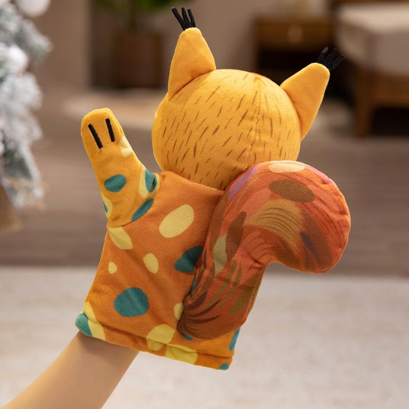 Cute Cartoon Squirrel Hand Puppet Plush Toy Role-playing Animal Kawaii Accompany Gifts For Kids