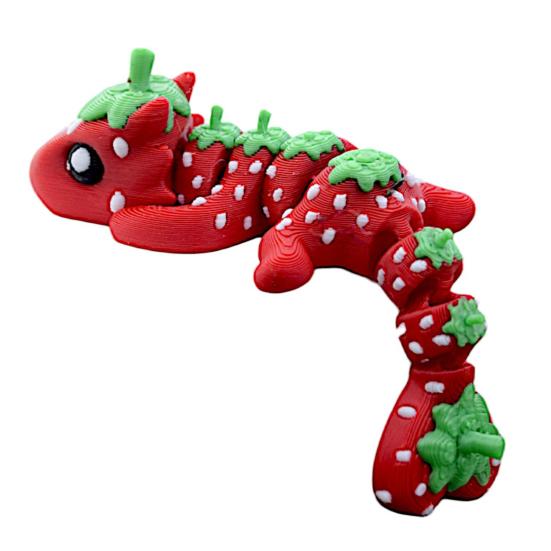 3D Printed Strawberry Dragon Flexible Articulated Dragon Model with Movable Joint Desktop