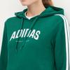 Adidas Comfortable Casual Versatile Hooded Long Sleeve Sweatshirt Women Tops Green JV9154