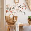 1pc Floral Bird Wall Decal - Removable PVC Sticker with Vibrant Flowers & Birds on Branches, Self-Adhesive Home Decor for Living Room, Bedroom