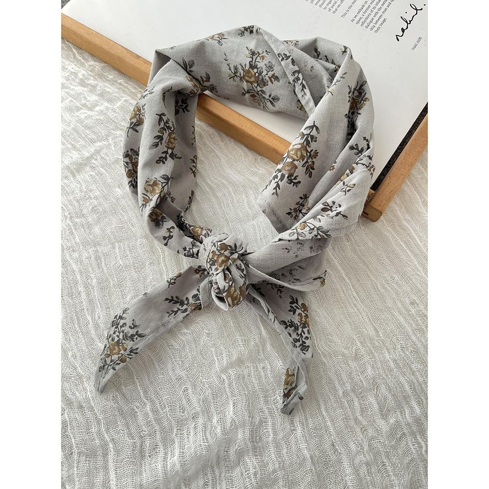 

Johnature Корейский Цветочный Треугольный Шарф Четыре Сезона Универсальный Повседневный Принт Декоративные Шарфы Женские