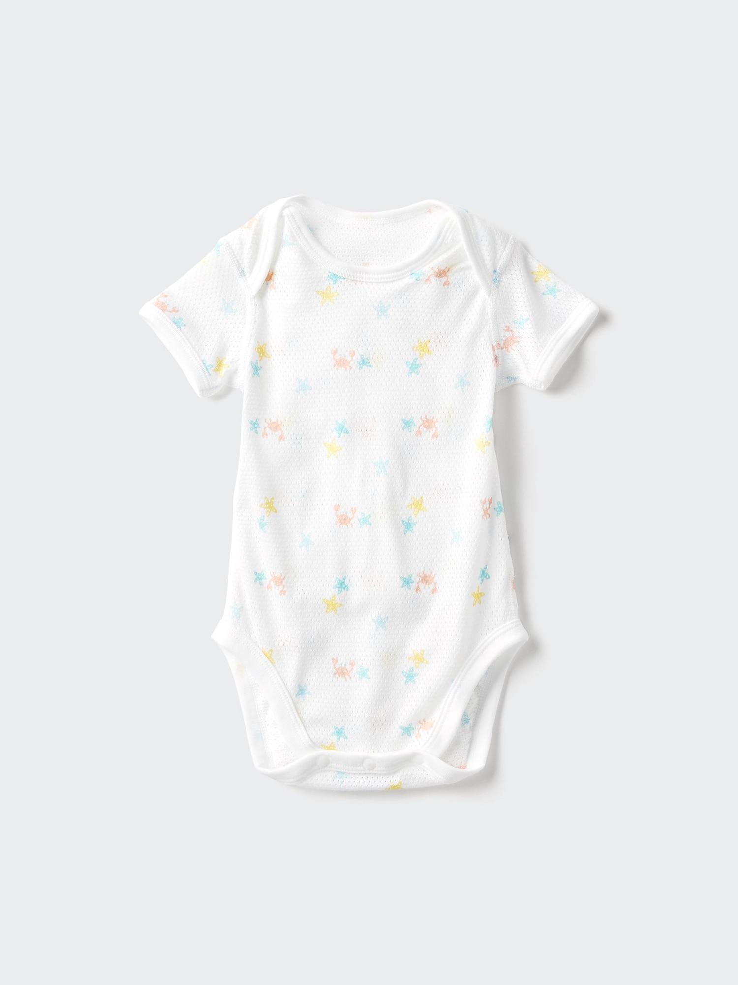 Uniqlo Япония Хлопковый сетчатый боди 01 OFF WHITE/70