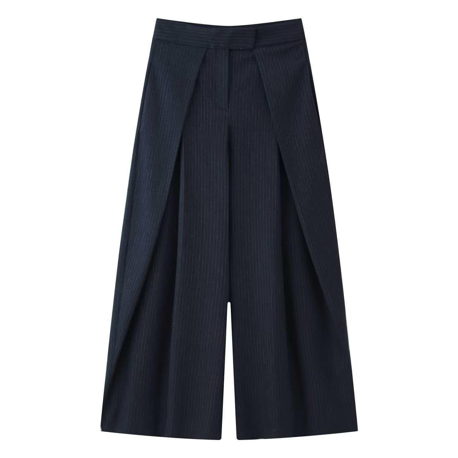Autumn Fashion Women s Pleated Wide-Leg Pants - Versatile European  American Style Extra Small