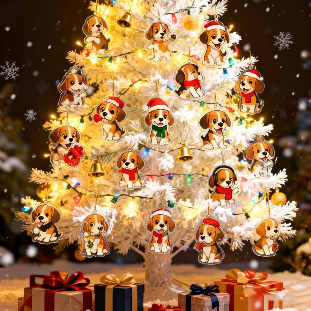 2D Flat Acrylic Mystery Box 24pcs Pendant With Airplane Box Funny Christmas Countdown Calendar