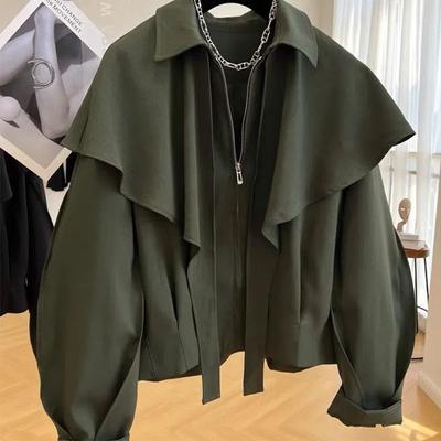 Spring Autumn Casual Short Coat Women's Korean Loose Long-Sleeved Windbreaker Female Outwear Tops