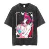 Elfen Lied Lucy Manga Koszulka Graficzna Vintage Sprana Luźna Unisex Męska Damska Czysta Bawełna Codzienna Ubrania Uliczne Top
