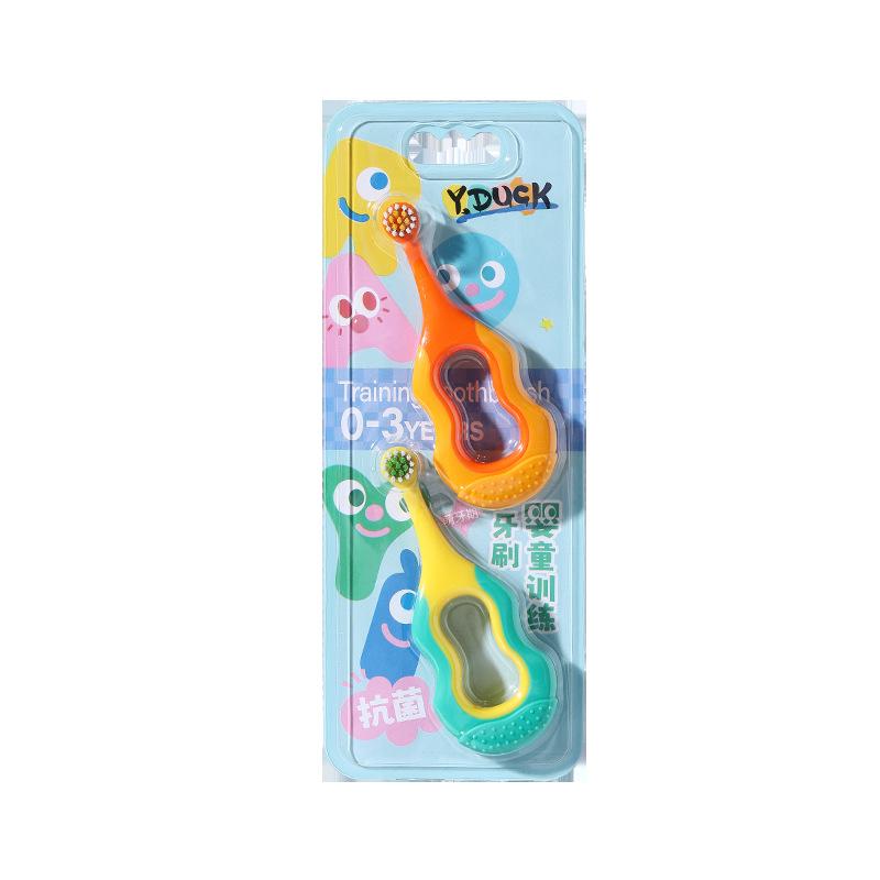2 Pack Children's Toothbrushes Staged Teeth Protection Antibacterial Soft Bristle for Infants 0-3-6-9 Years Old