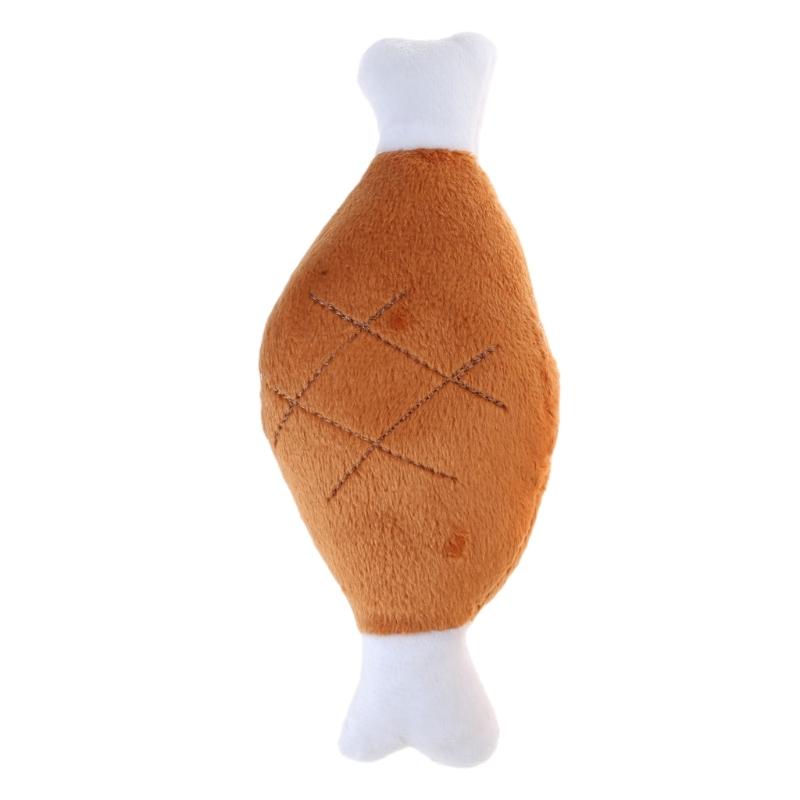 Squeaky Chicken Leg/ Carrot Shape Dog Chew Toy Soft Cleaning Massage Supplies Pet Cloth Stuffed Shape Molar Pet Toy