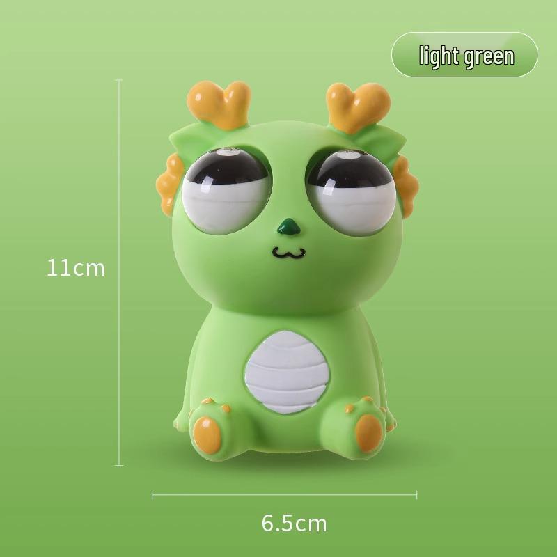 Wyczekujący, wytrzeszczony Smok z wytrzeszczonymi oczami - Prezent na stres i zabawka relaksacyjna celebryty internetowej