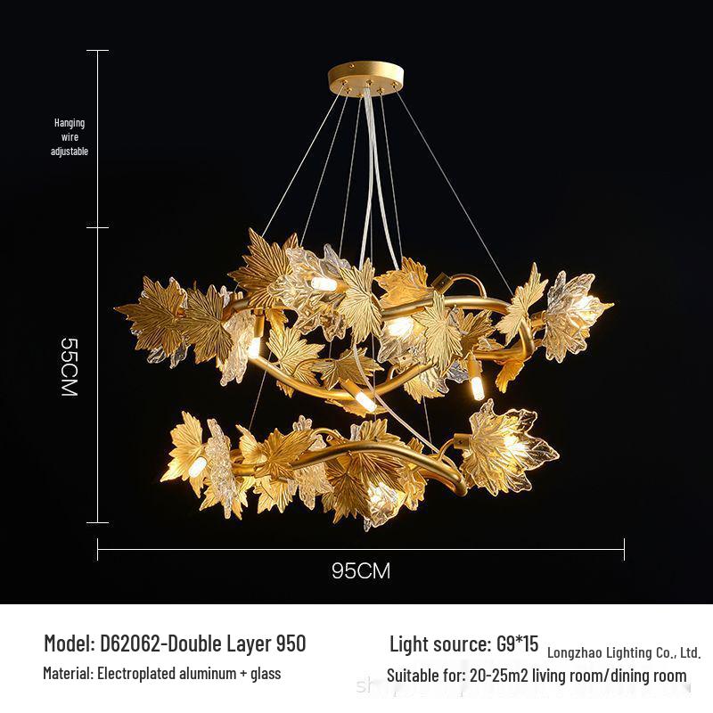 Modern Minimalist Maple Leaf Chandelier: Creative Luxury Lighting for Living Room, Restaurant, and Bedroom