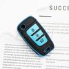 Leather Tpu Auto Car Key Case For Hyundai Elantra Solaris Tucson I30 I35 I40 Kona Genesis Santa Fe Azera Cover Holder Shell Fob