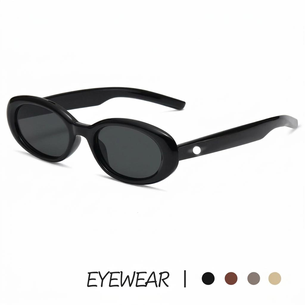 Retro Oval Small Frame Sunglasses UV400 Sun Protection Fashion Shades for Women Men Outdoor Driving Daily Wear