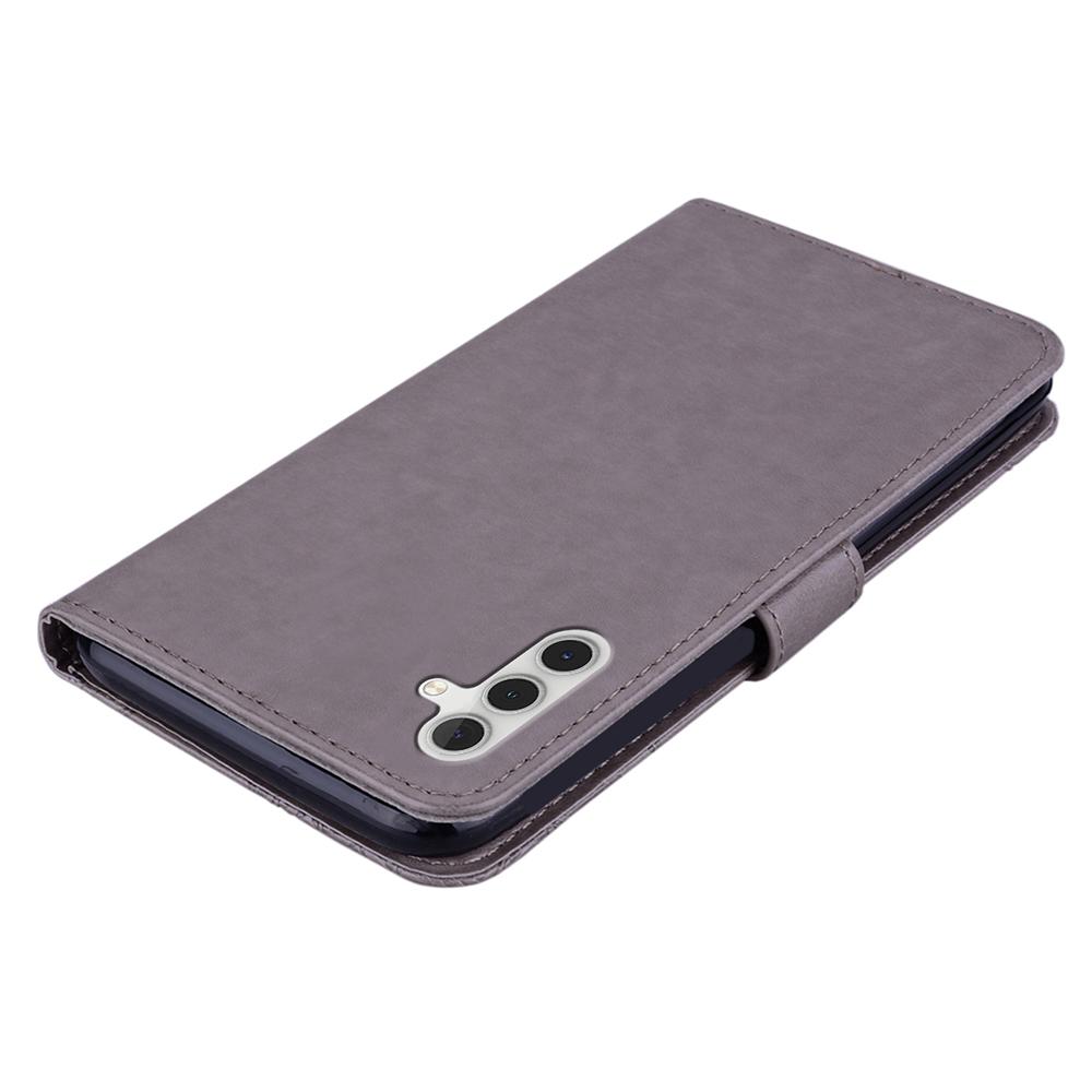 For Samsung Galaxy S24 FE Case Owl Flower Imprinted Leather Cover Wallet with Strap