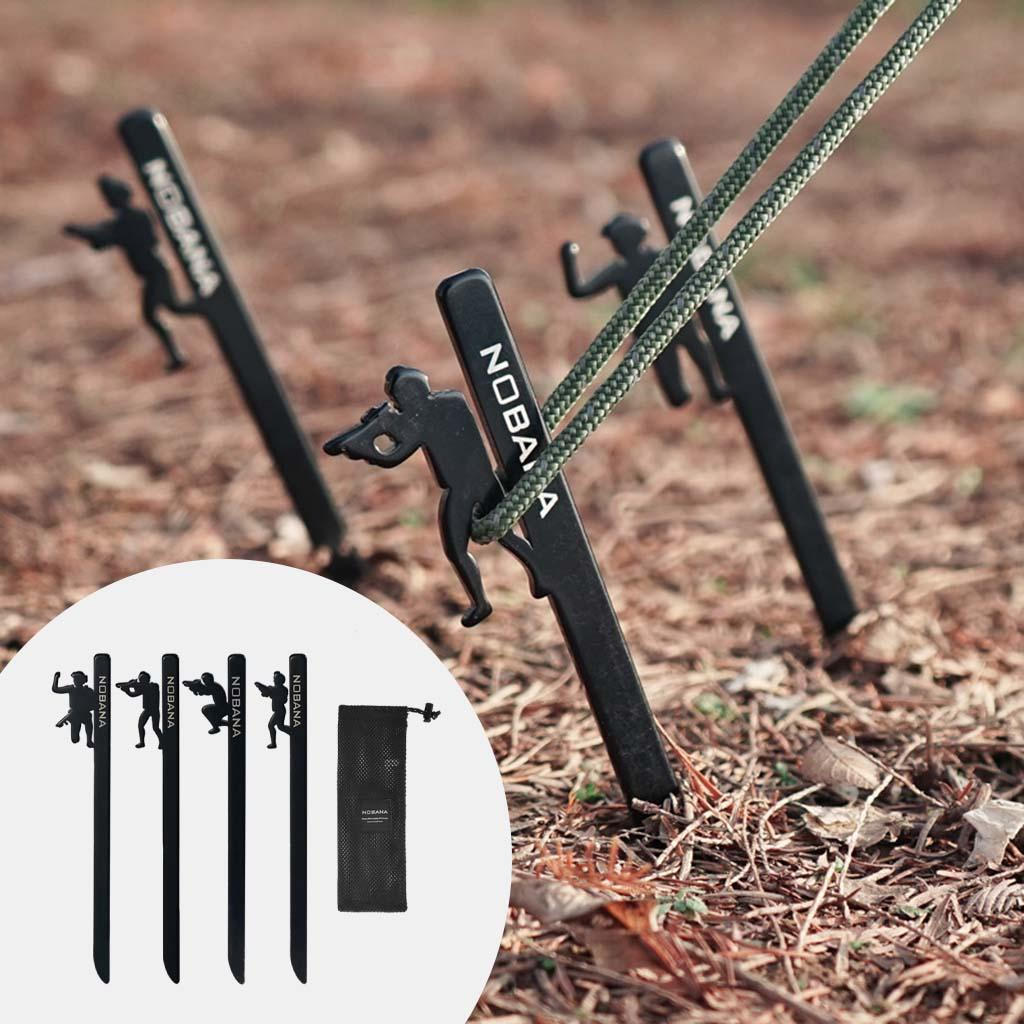 4 Packs Tent Stakes, Heavy Duty Steel Stakes Tarp Pegs Camping for Outdoor