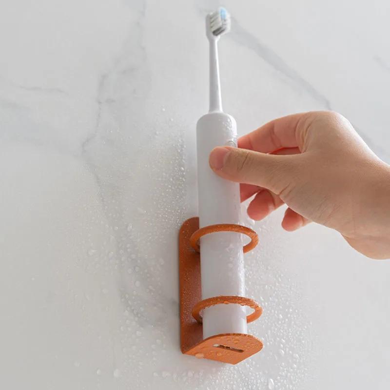 Toothbrush Holder Storage Shelf Bathroom Accessories Punch-free Traceless Organizer New Wall-mounted Toothbrush Holder Electric
