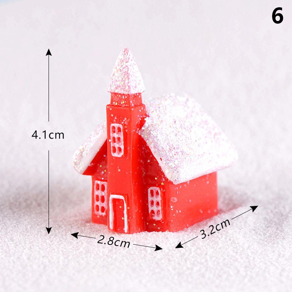 

Bonsai Ornament Mini House Figurines Christmas Decorations Villa Model Miniature Snowcap Cottage 6