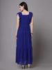 Women Fit and Flare Dark Blue Midi/Calf Length Dress