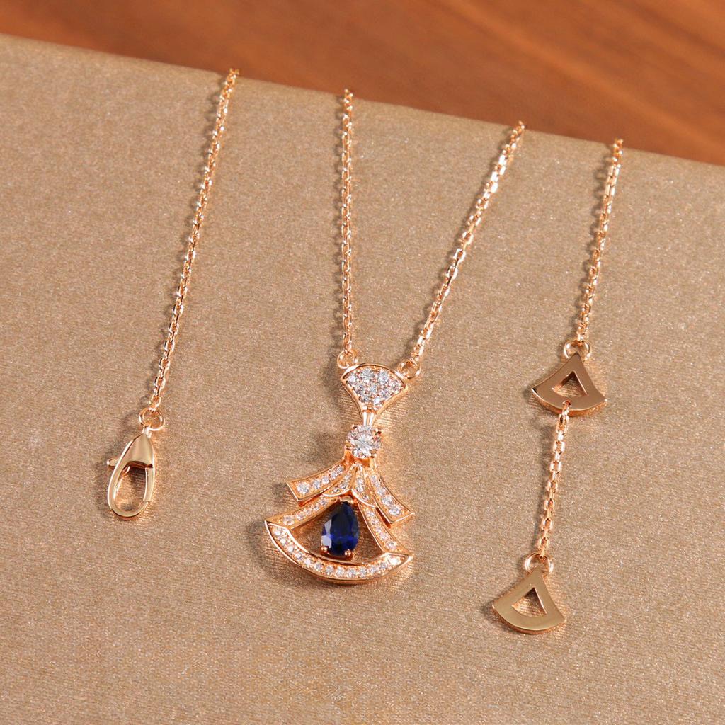 New Hot Brand Vintage Zircon Necklace Luxury Jewelry For Women Designer Pendant 925 Sterling Silver Lady Party Chain Necklaces