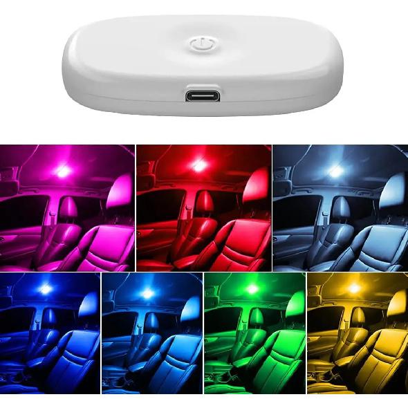8LED Wireless Touch Light Car Interior USB Reading Light Rechargeable Magnetic Base Auto Roof Trunk Ceiling Lamp 5V
