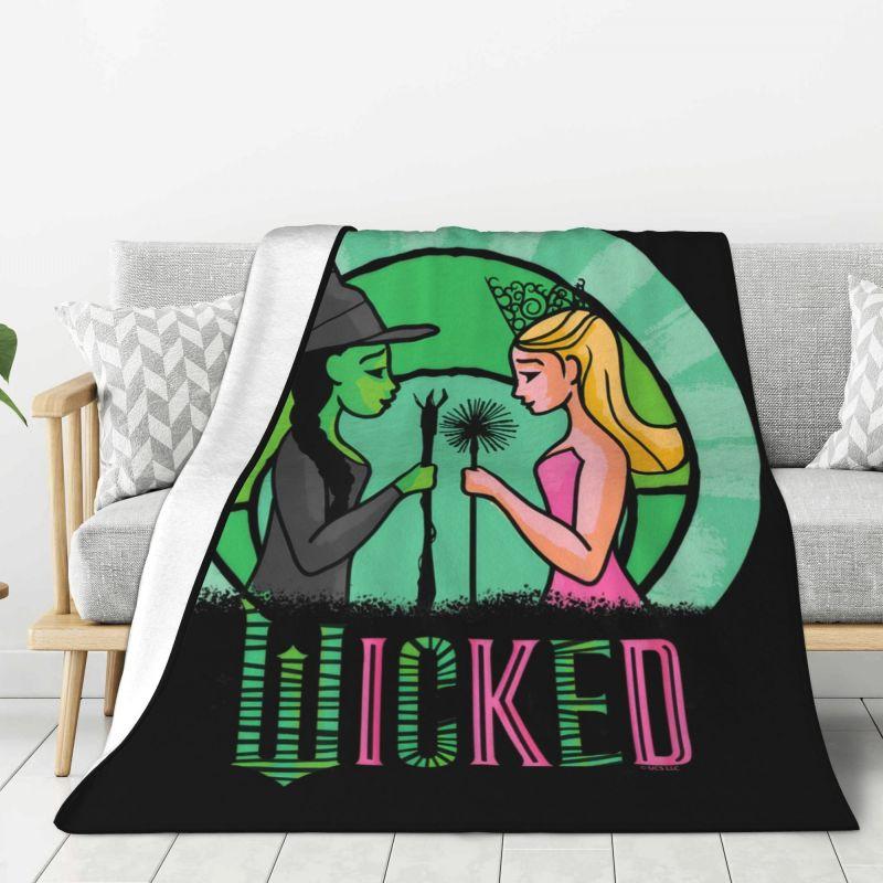 Custom 3D Printed Wickeds Musical Movie Blankets Comfortable Soft Flannel Summer Throw Blanket for Couch Car Bedding