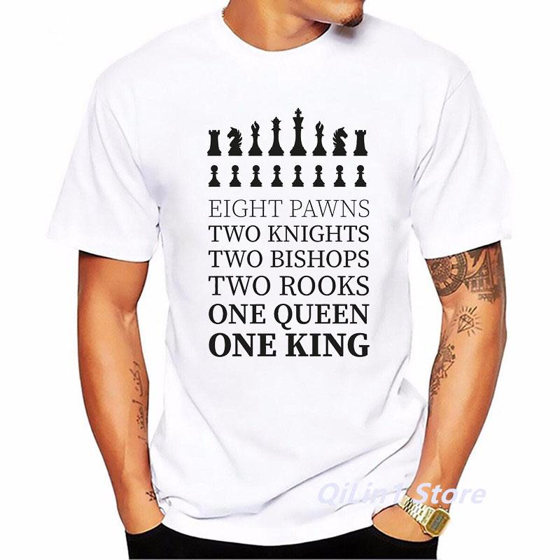 If You Lose The Queen You Might As Well Lose The Game Chess Print Funny T Shirts Men Summer Top White TShirt Graphic T Shirts
