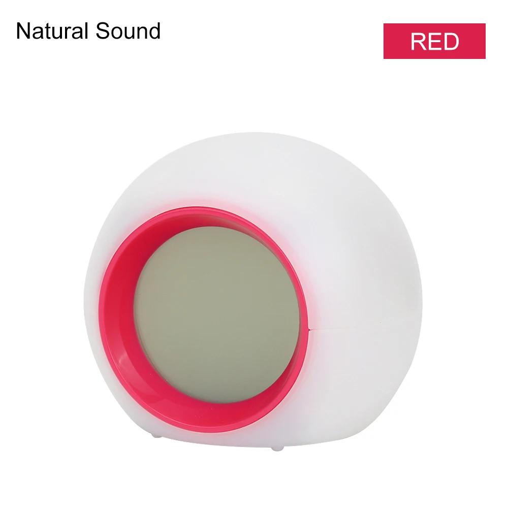 Креативные 7-цветные круглые светодиодные будильники с отображением времени, даты, температуры, многофункциональные круглые будильники