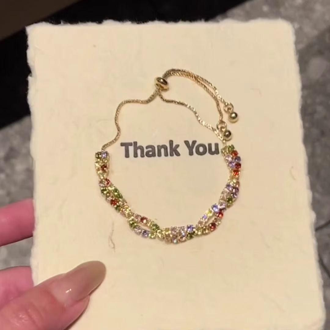 Women s Chic Geometric Zircon Bracelet - Elegant, Colorful, and Versatile