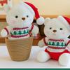 Bear Christmas Plush Toy Santa Hat Teddy Doll Stuffed Animals Xmas Decor Gift