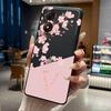 Black Case For ZTE Blade A34 4G Funda Beautiful Flower Printing Initial Letters Phone Casing Soft Silicone Protective Back Cover