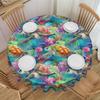 Round Sea Turtle Ocean Marine Life  Tablecloth 70 Inches Kitchen Dinning Table Cloth Waterproof Funny Colorful  Table Cover