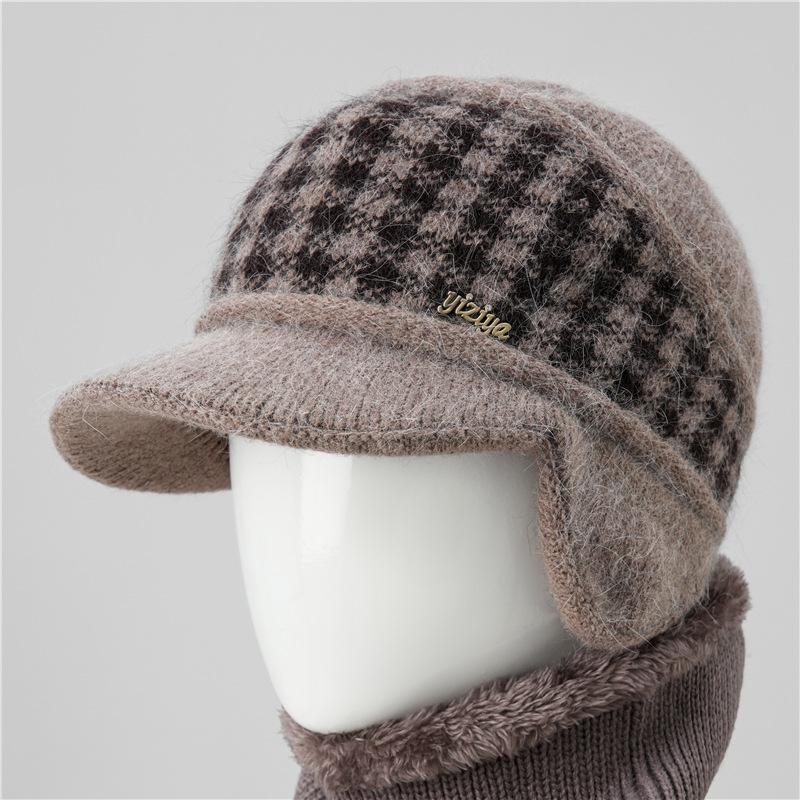 Hat Women's Autumn and Winter Fleece Thick Warm Ear Protector Wool Hat Cold-proof Cotton Hat